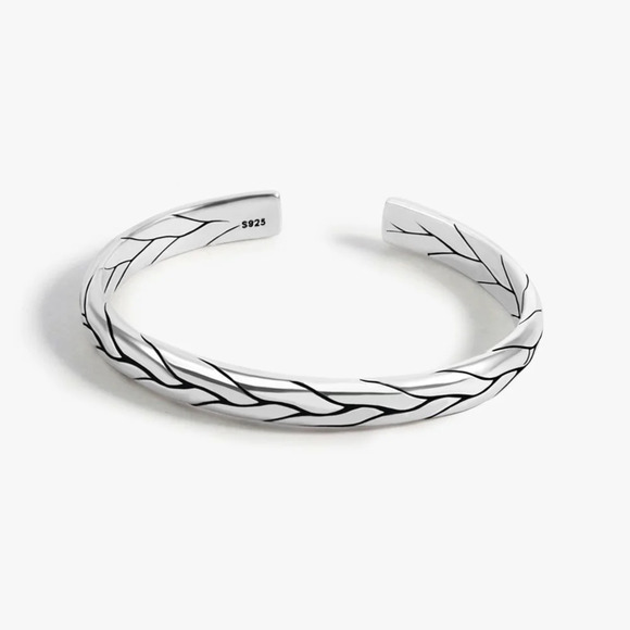Braided Adjustable Cuff Bracelet‎ | 925 Sterling Silver - Picture 1 of 13